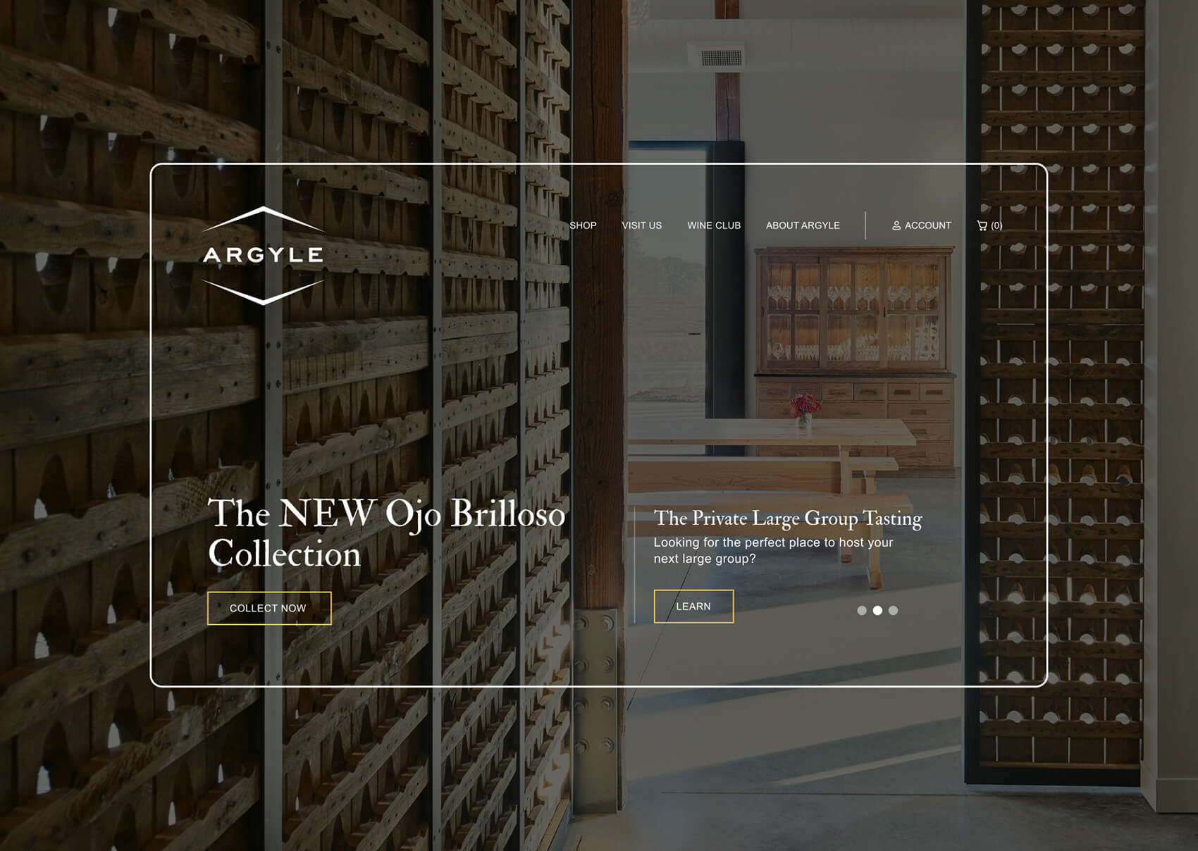 Argyle Winery website new wine collection page