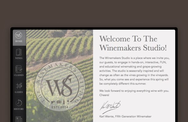 Winemaker Studio App welcome page