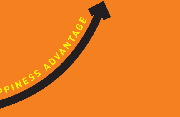 Image with text Happiness Advantage on orange background