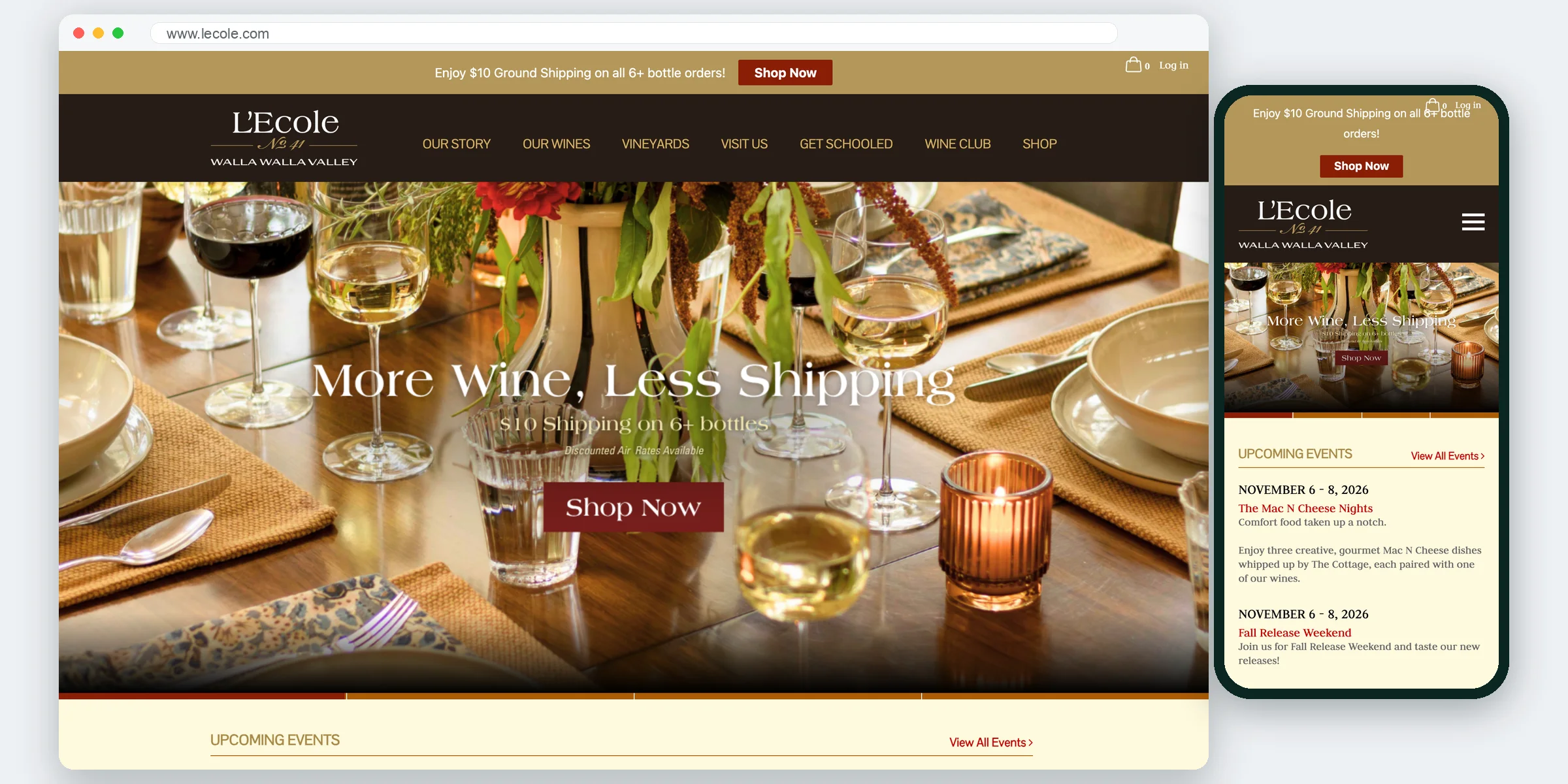 L’Ecole No 41 website homepage on desktop and mobile
